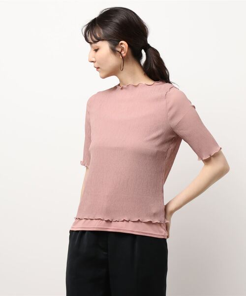 ehka sopo（エヘカソポ）の「楊柳シアープルオーバー（Tシャツ/カットソー・レディース・モカ/ミント/キナリ/ブラック・ﾌﾘ-）」の4枚目の写真