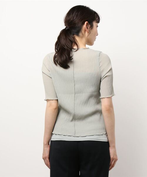 ehka sopo（エヘカソポ）の「楊柳シアープルオーバー（Tシャツ/カットソー・レディース・モカ/ミント/キナリ/ブラック・ﾌﾘ-）」の6枚目の写真