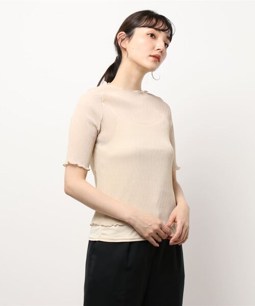 ehka sopo（エヘカソポ）の「楊柳シアープルオーバー（Tシャツ/カットソー・レディース・モカ/ミント/キナリ/ブラック・ﾌﾘ-）」の9枚目の写真