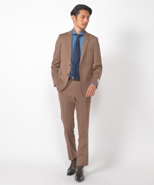 CROWDED CLOSET（クラウデッドクローゼット）の「TW マイクロドビー柄スーツ／2ピースビジネスセットアップスーツ（セットアップ・メンズ・ベージュ/ネイビー/グレー/ボルドー・01/02/03/04）」の3枚目の写真