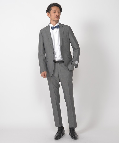 CROWDED CLOSET（クラウデッドクローゼット）の「TW マイクロドビー柄スーツ／2ピースビジネスセットアップスーツ（セットアップ・メンズ・ベージュ/ネイビー/グレー/ボルドー・01/02/03/04）」の2枚目の写真