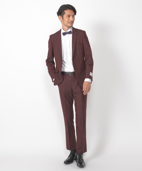 CROWDED CLOSET（クラウデッドクローゼット）の「TW マイクロドビー柄スーツ／2ピースビジネスセットアップスーツ（セットアップ・メンズ・ベージュ/ネイビー/グレー/ボルドー・01/02/03/04）」の4枚目の写真