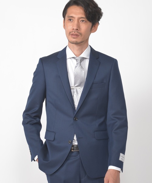 CROWDED CLOSET（クラウデッドクローゼット）の「TW マイクロドビー柄スーツ／2ピースビジネスセットアップスーツ（セットアップ・メンズ・ベージュ/ネイビー/グレー/ボルドー・01/02/03/04）」の16枚目の写真