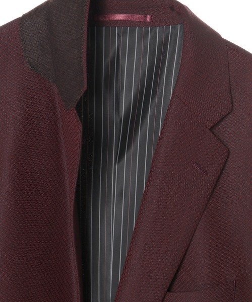 CROWDED CLOSET（クラウデッドクローゼット）の「TW マイクロドビー柄スーツ／2ピースビジネスセットアップスーツ（セットアップ・メンズ・ベージュ/ネイビー/グレー/ボルドー・01/02/03/04）」の21枚目の写真