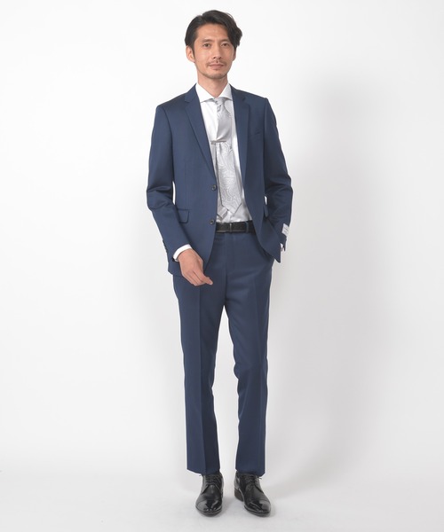 CROWDED CLOSET（クラウデッドクローゼット）の「TW マイクロドビー柄スーツ／2ピースビジネスセットアップスーツ（セットアップ・メンズ・ベージュ/ネイビー/グレー/ボルドー・01/02/03/04）」の8枚目の写真