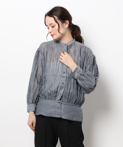 LBC（エルビーシー）の「ふんわりジャケットシアーブラウス（シャツ/ブラウス・レディース・ブラック/ブルー・M）」の2枚目の写真