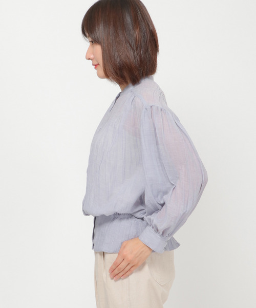 LBC（エルビーシー）の「ふんわりジャケットシアーブラウス（シャツ/ブラウス・レディース・ブラック/ブルー・M）」の5枚目の写真