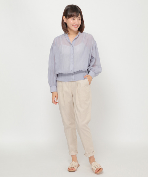 LBC（エルビーシー）の「ふんわりジャケットシアーブラウス（シャツ/ブラウス・レディース・ブラック/ブルー・M）」の4枚目の写真