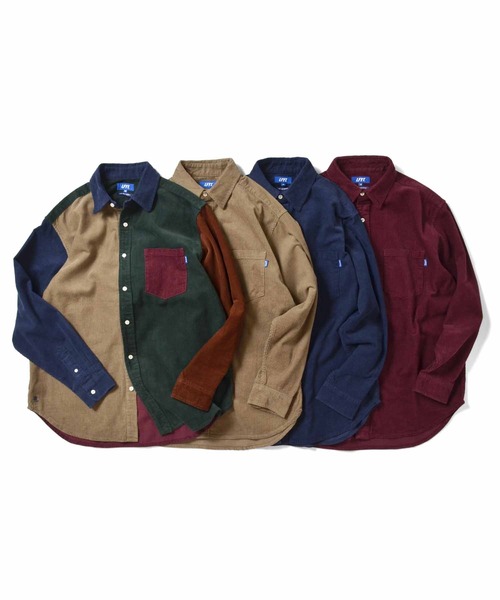 Lafayette（ラファイエット）の「LFYT ラファイエット [Lafayette] - ロゴ ビッグシルエット コーデュロイ 長袖 シャツ [L LOGO BIG SILHOUETTE CORDUROY SHIRT]（シャツ/ブラウス・メンズ・ベージュ/ネイビー/マルチ/バーガンディー・L/M/XL）」の10枚目の写真