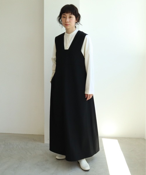 yuni（ユニ ）の「タンブラーウールギャバ 2way jumperスカート