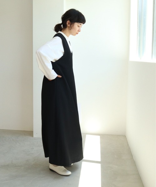 yuni（ユニ ）の「タンブラーウールギャバ 2way jumperスカート