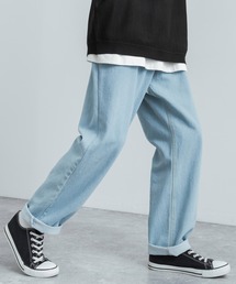 バルーンビッグシルエット ワイドテーパード デニムシェフパンツ / スケーターパンツ