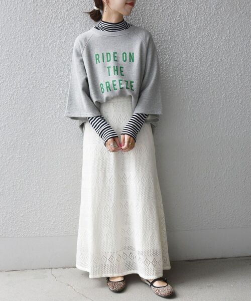 SHIPS any(シップス エニィ)の「【SHIPS any別注】THE KNiTS: ロゴ ハーフスリーブ オーバー スウェット(スウェット・レディース・チャコールグレー/グレー・ONE SIZE)」の12枚目の写真