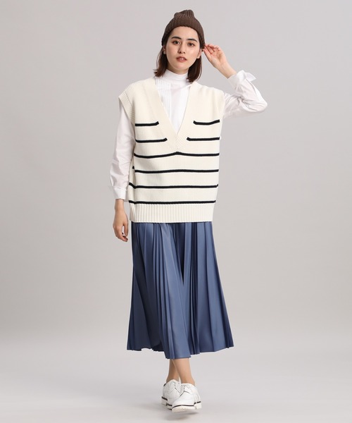 INED(イネド)の「ランダムプリーツスカート(スカート・レディース・ブルーグレー/モカ/ラベンダー・9号)」の15枚目の写真