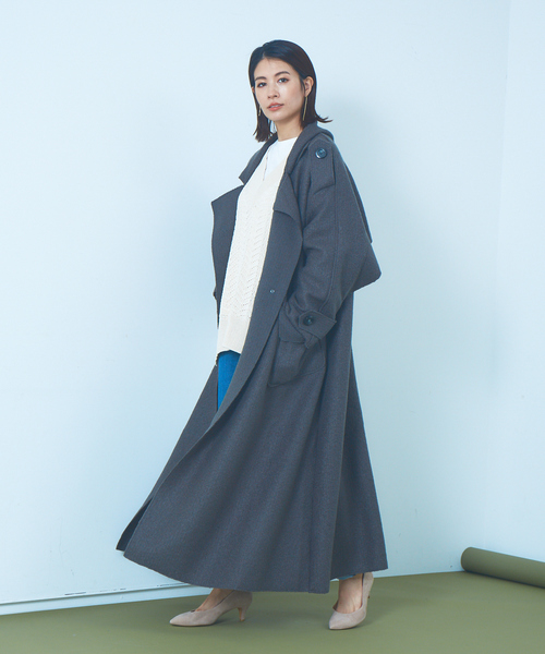 Abahouse Devinette（ドゥヴィネット）の「【Verseau】ウール混デザイントレンチコート（トレンチコート・レディース・オフホワイト/カーキ・フリー）」の2枚目の写真