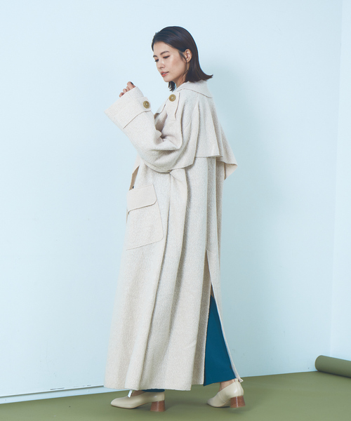 Abahouse Devinette（ドゥヴィネット）の「【Verseau】ウール混デザイントレンチコート（トレンチコート・レディース・オフホワイト/カーキ・フリー）」の3枚目の写真