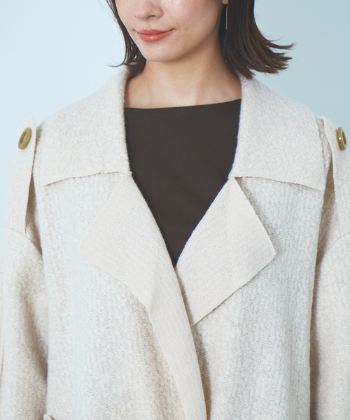 Abahouse Devinette（ドゥヴィネット）の「【Verseau】ウール混デザイントレンチコート（トレンチコート・レディース・オフホワイト/カーキ・フリー）」の9枚目の写真