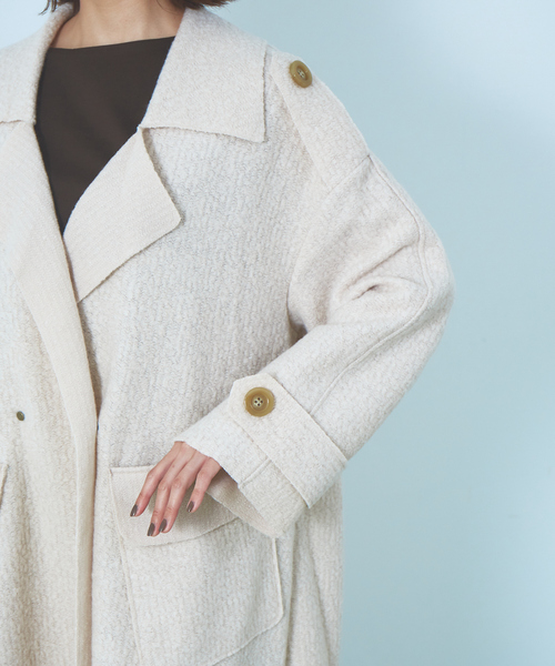 Abahouse Devinette（ドゥヴィネット）の「【Verseau】ウール混デザイントレンチコート（トレンチコート・レディース・オフホワイト/カーキ・フリー）」の5枚目の写真