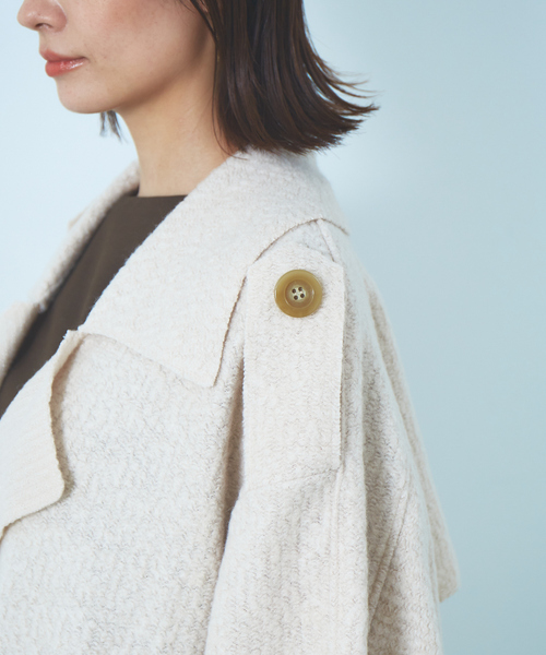 Abahouse Devinette（ドゥヴィネット）の「【Verseau】ウール混デザイントレンチコート（トレンチコート・レディース・オフホワイト/カーキ・フリー）」の16枚目の写真