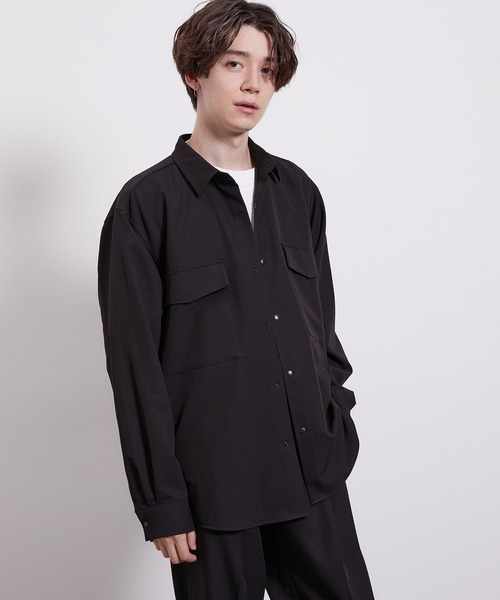 JUNRED（ジュンレッド）の「バイシクルリラックスCPOシャツ（シャツ/ブラウス・メンズ・ブラック/ダークブラウン/グリーン/イエロー系その他3/ベージュ・LL/M/L）」の22枚目の写真