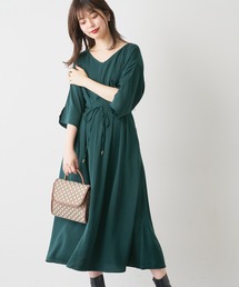 natural couture | 【WEB限定カラー有り】リボン取外しウエストタックワンピース(ワンピース)