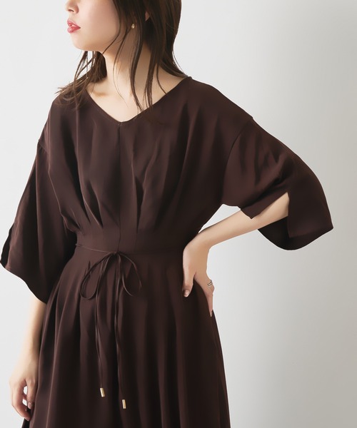 natural couture（ナチュラルクチュール）の「【WEB限定カラー有り】リボン取外しウエストタックワンピース（ワンピース・レディース・グリーン/ドット/ブラウン/レンガ/その他1/その他2・FREE）」の9枚目の写真