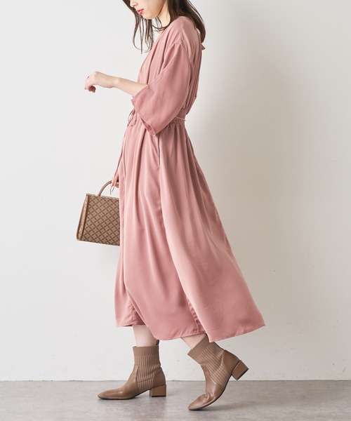 natural couture（ナチュラルクチュール）の「【WEB限定カラー有り】リボン取外しウエストタックワンピース（ワンピース・レディース・グリーン/ドット/ブラウン/レンガ/その他1/その他2・FREE）」の15枚目の写真