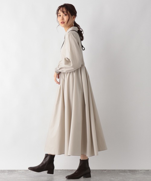GLOBAL WORK(グローバルワーク)の「タックボリュームシャツ/ワンピース【MATINEE LINE】/215898(ワンピース・レディース・アイボリー/ブラウン系その他6/ブラック・FREE)」の12枚目の写真