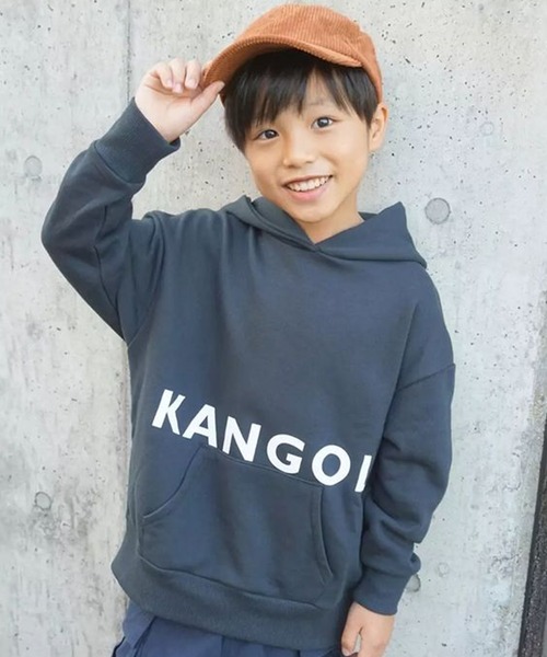 KANGOL（カンゴール）の「【KANGOL KIDS】裏毛バックバイカラーパーカー（パーカー・キッズ・ブラック/サックスブルー/モカ・130㎝/140㎝/150cm/120cm）」の14枚目の写真