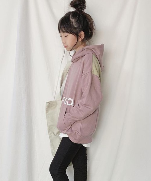 KANGOL（カンゴール）の「【KANGOL KIDS】裏毛バックバイカラーパーカー（パーカー・キッズ・ブラック/サックスブルー/モカ・130㎝/140㎝/150cm/120cm）」の12枚目の写真