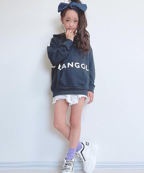 KANGOL（カンゴール）の「【KANGOL KIDS】裏毛バックバイカラーパーカー（パーカー・キッズ・ブラック/サックスブルー/モカ・130㎝/140㎝/150cm/120cm）」の20枚目の写真