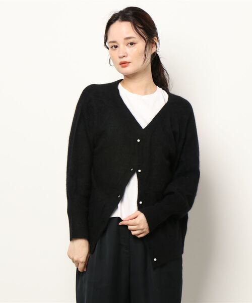 flower(フラワー)の「フラッフニットカーディガン3(カーディガン/ボレロ・レディース・アイボリー/ブラック/グレー/ブラウン/ブルー/ピンク・FREE)」の3枚目の写真