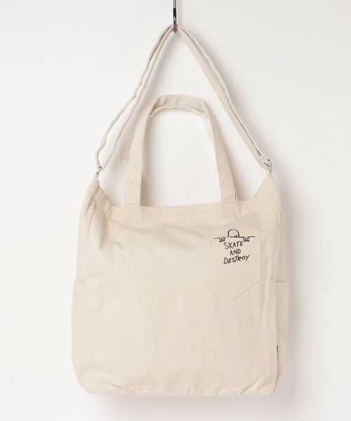 THRASHER（スラッシャー）の「THRASHER/ｽﾗｯｼｬｰ 2wayﾄｰﾄﾊﾞｯｸﾞ（トートバッグ・メンズ・ホワイト/ホワイト系その他/ホワイト系その他3/ホワイト系その他2・FREE）」の14枚目の写真