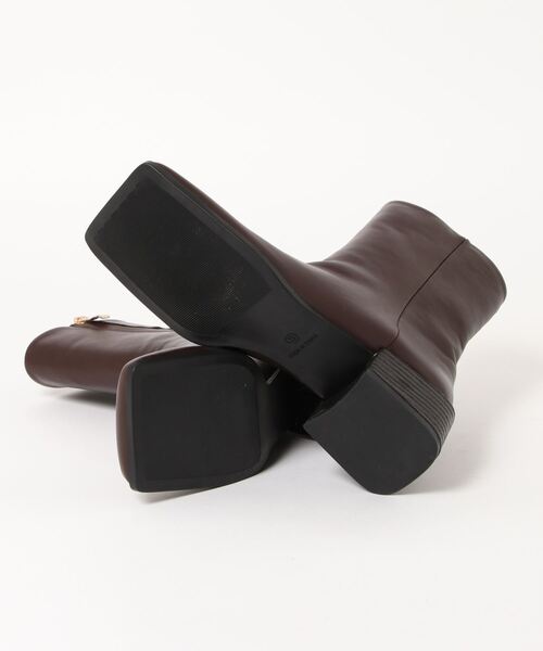 VENCEEXCHANGE（ヴァンスエクスチェンジ）の「【メディア紹介商品】スクエアショートブーツ（ブーツ・レディース・ホワイト/ベージュ系その他/ブラック・M/S/L）」の4枚目の写真