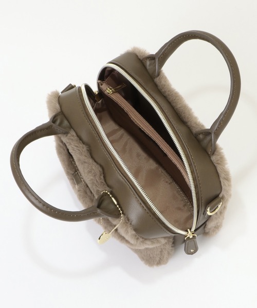 ikka（イッカ）の「エコファーミニ手提げショルダーバッグ（ショルダーバッグ・レディース・オフホワイト/ダークグリーン/ブラウン/ピンク・FREE）」の22枚目の写真