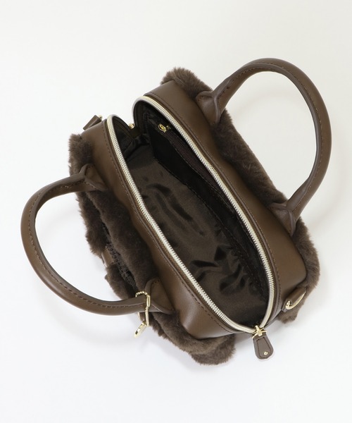 ikka（イッカ）の「エコファーミニ手提げショルダーバッグ（ショルダーバッグ・レディース・オフホワイト/ダークグリーン/ブラウン/ピンク・FREE）」の20枚目の写真