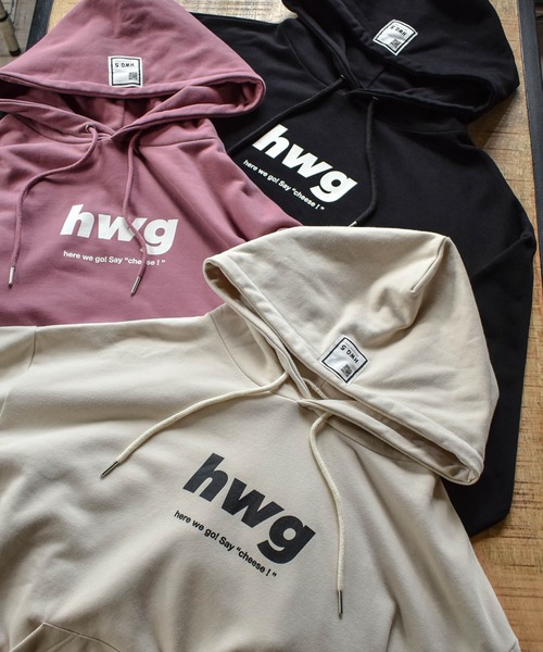 HWG_5(エイチダブルゴー)の「HWG_5オリジナル ビッグシルエットロゴパーカー - hwg -(パーカー・レディース・ピンク/ホワイト/ブラック・FREE)」の12枚目の写真