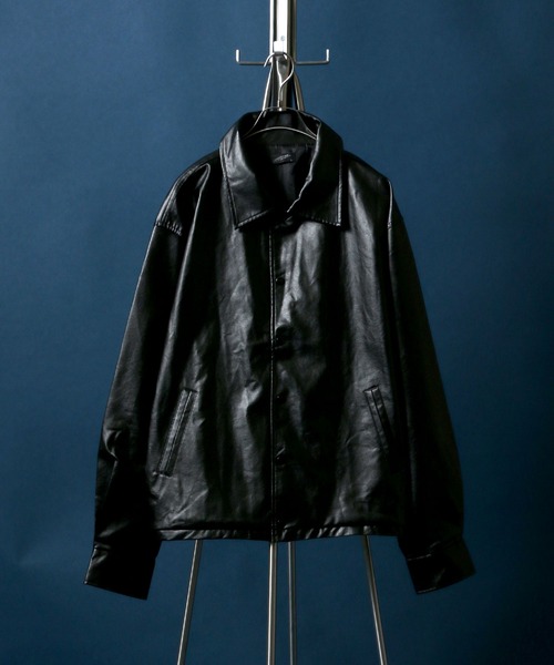 ANPAS（アンパス）の「Synthetic Leather Coaches Jacket/フェイクレザー コーチジャケット（ブルゾン