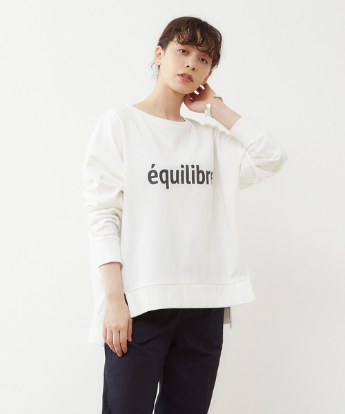 MELROSE claire(メルローズ クレール)の「【大人ロゴ微起毛裏毛☆暖かいリラックストレーナー】(スウェット・レディース・ブラウン/グレー/オフホワイト・FREE)」の2枚目の写真