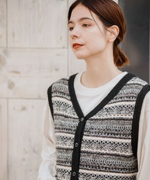niko and... | 2WAYショートジャカードニットベスト(ベスト)