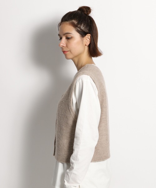 niko and...（ニコアンド）の「2WAYショートジャカードニットベスト（ベスト・レディース・ブラウン/ブラック/グリーン/イエロー/ベージュ・FREE）」の18枚目の写真