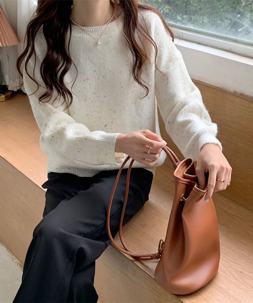 Jewelobe(ジュエローブ)の「ミックスヤーンニットプルオーバー(ニット/セーター・レディース・パープル/オフホワイト/オレンジ/グリーン・FREE)」の15枚目の写真