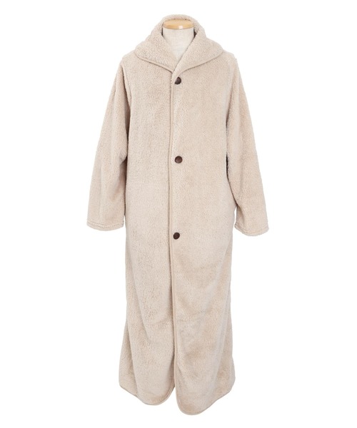 jiggys shop（ジギーズショップ）の「【着る毛布】 モコボア ルームウェア コート (男女兼用)（ルームウェア/パジャマ・メンズ・ブラック/ネイビー/モカ/ブラウン/チャコールグレー・FREE）」の6枚目の写真