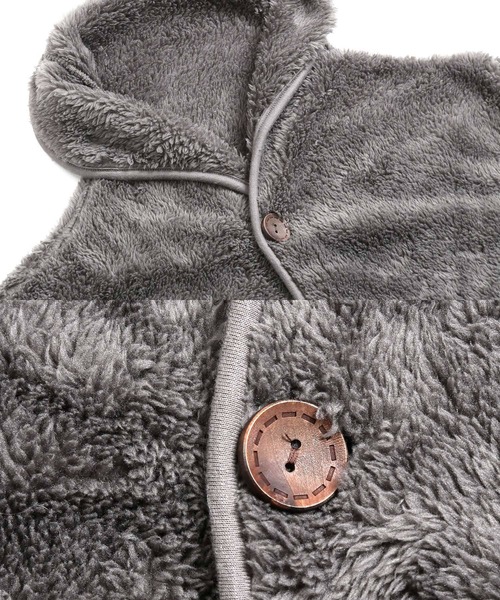 jiggys shop（ジギーズショップ）の「【着る毛布】 モコボア ルームウェア コート (男女兼用)（ルームウェア/パジャマ・メンズ・ブラック/ネイビー/モカ/ブラウン/チャコールグレー・FREE）」の10枚目の写真