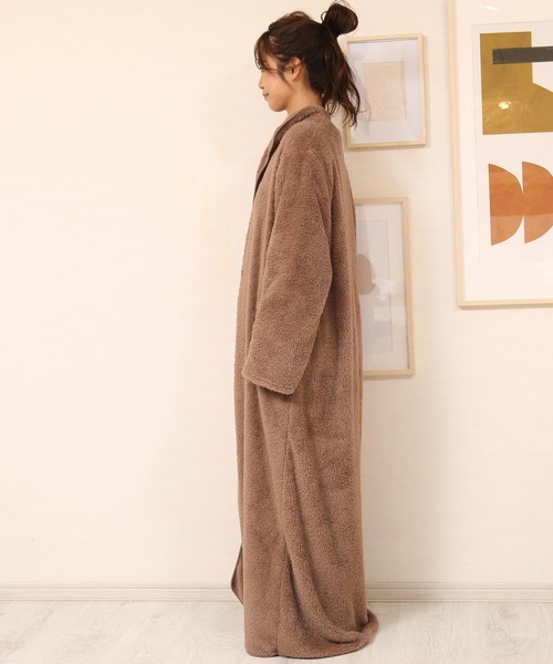 jiggys shop（ジギーズショップ）の「【着る毛布】 モコボア ルームウェア コート (男女兼用)（ルームウェア/パジャマ・メンズ・ブラック/ネイビー/モカ/ブラウン/チャコールグレー・FREE）」の17枚目の写真