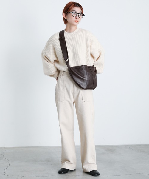 select MOCA(セレクトモカ)の「フェイクレザーショルダーバッグ(ショルダーバッグ・レディース・ブラック/ダークブラウン/アイボリー・FREE)」の4枚目の写真