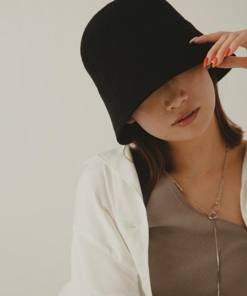 COLOR TOKYO ACCESSORIES(カラートウキョウアクセサリー)の「ストロー素材チューリップハット(ハット・レディース・ホワイト/ブラック/ベージュ/ブラウン・FREE)」の6枚目の写真