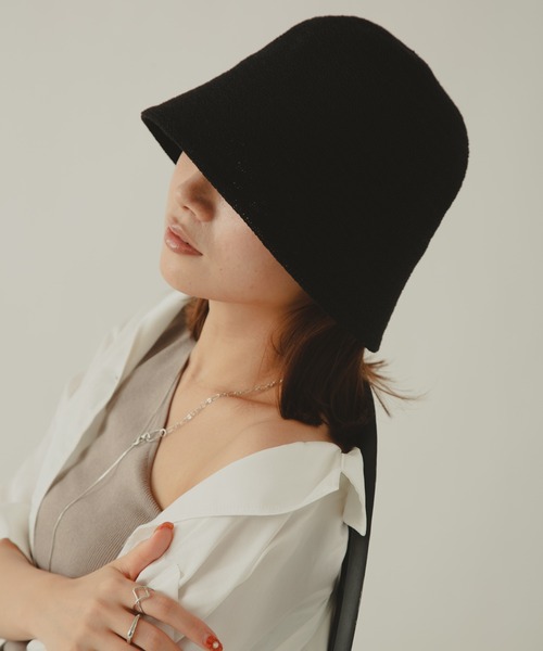 COLOR TOKYO ACCESSORIES(カラートウキョウアクセサリー)の「ストロー素材チューリップハット(ハット・レディース・ホワイト/ブラック/ベージュ/ブラウン・FREE)」の9枚目の写真