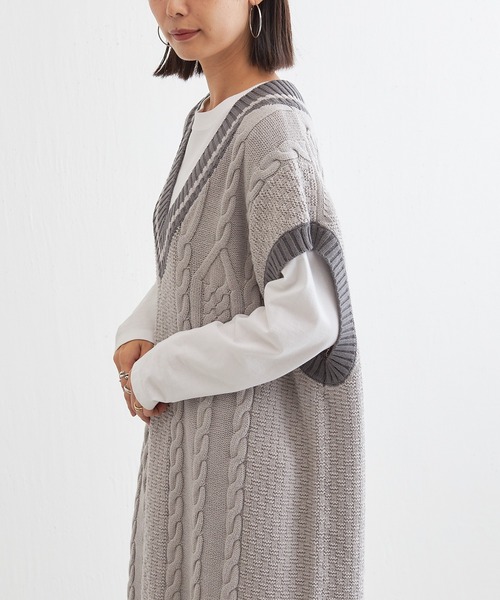 BONbazaar（ボンバザール）の「★OT★チルデンベストワンピース（ワンピース・レディース・オフホワイト/グレイッシュベージュ・FREE）」の16枚目の写真