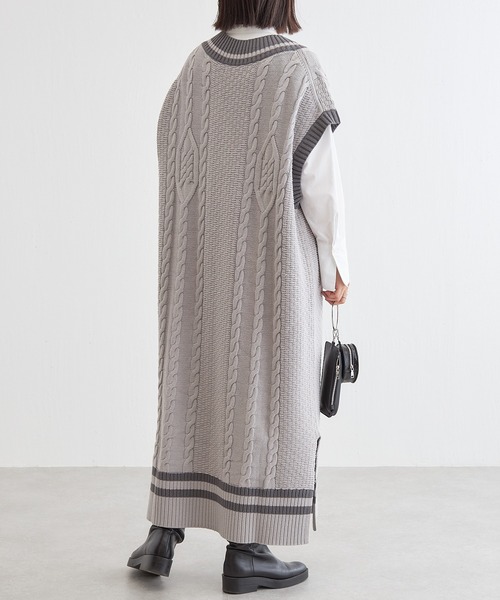 BONbazaar（ボンバザール）の「★OT★チルデンベストワンピース（ワンピース・レディース・オフホワイト/グレイッシュベージュ・FREE）」の18枚目の写真